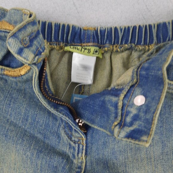 Little Mass Girls Outfit 6 Brown Ruffle Top & Blue Flare Jeans Y2K 2000s Boho - Picture 10 of 16